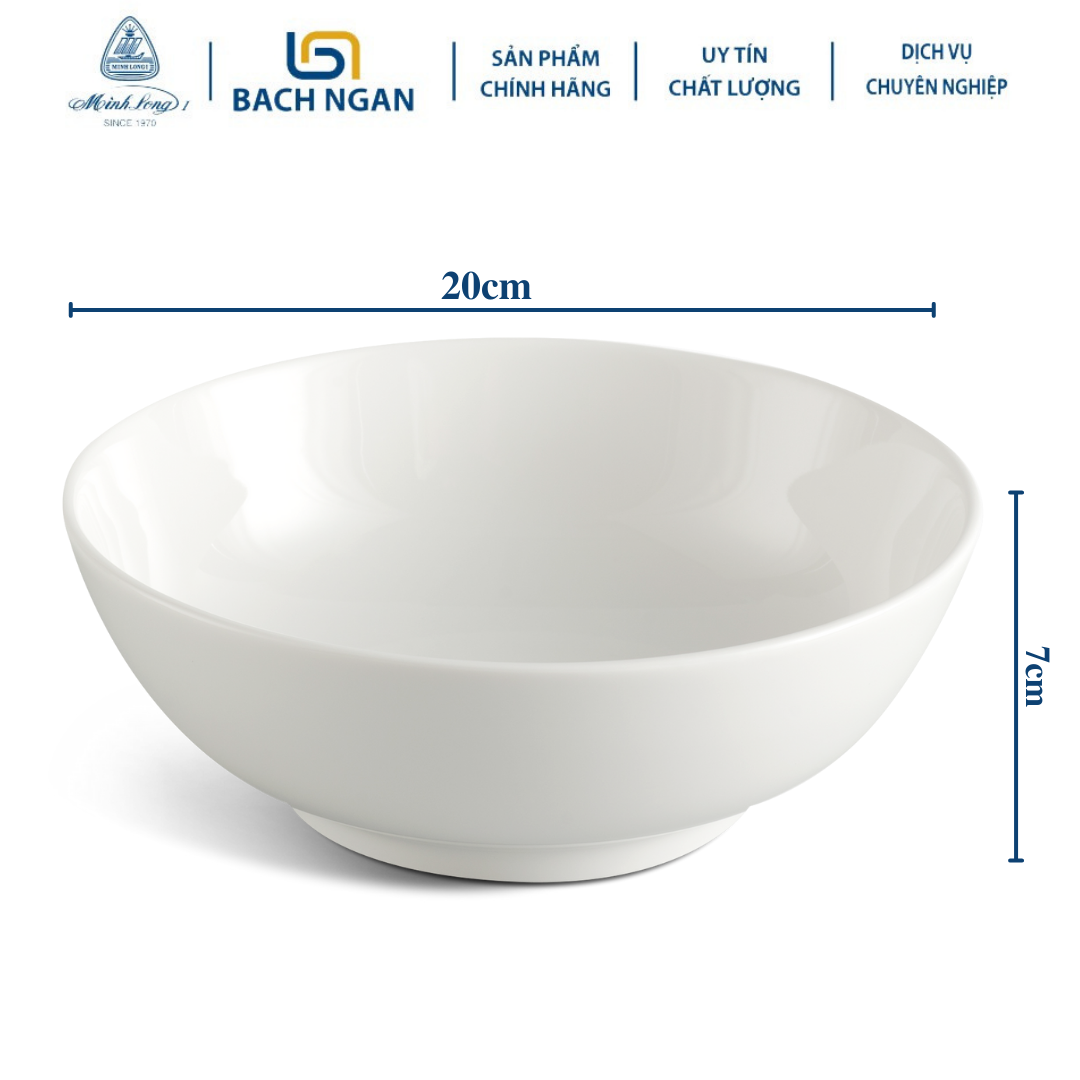 Tô Thấp Minh Long 20cm Jasmine Lys Trắng Ngà