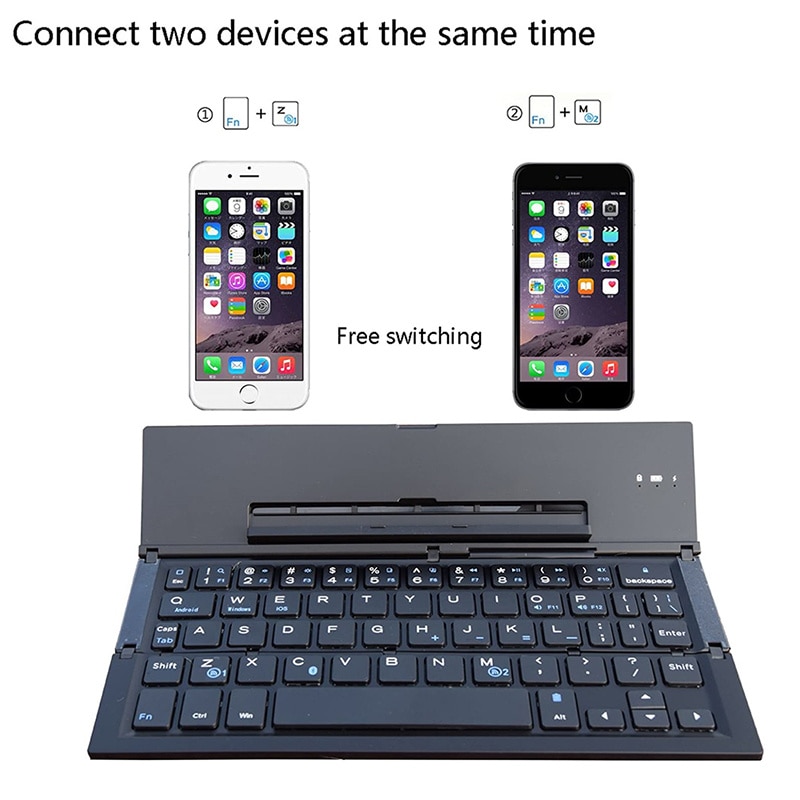 Folding Keyboard Foldable Wireless Bluetooth Keyboard with Portable Pocket Size for iPhone,iPad, Tablet,Laptops and Smartphones