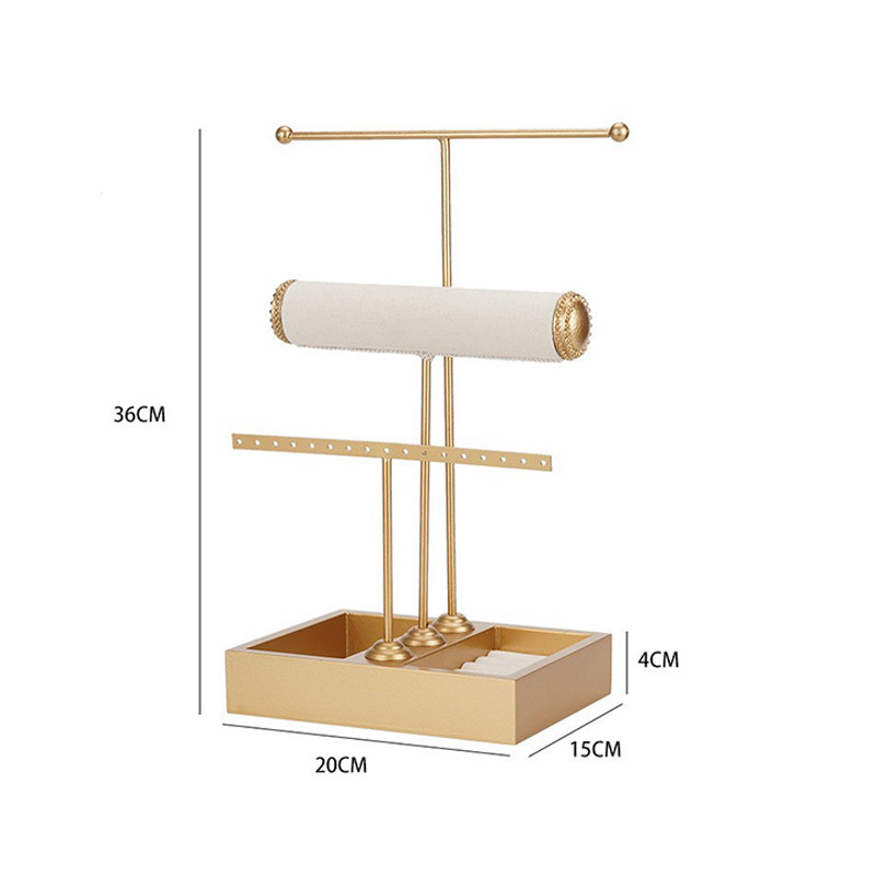 NFA T-shaped 3-layer jewelry display stand Jewelry Earring stand Earring necklace bracelet stand Headband storage stand Ring removable