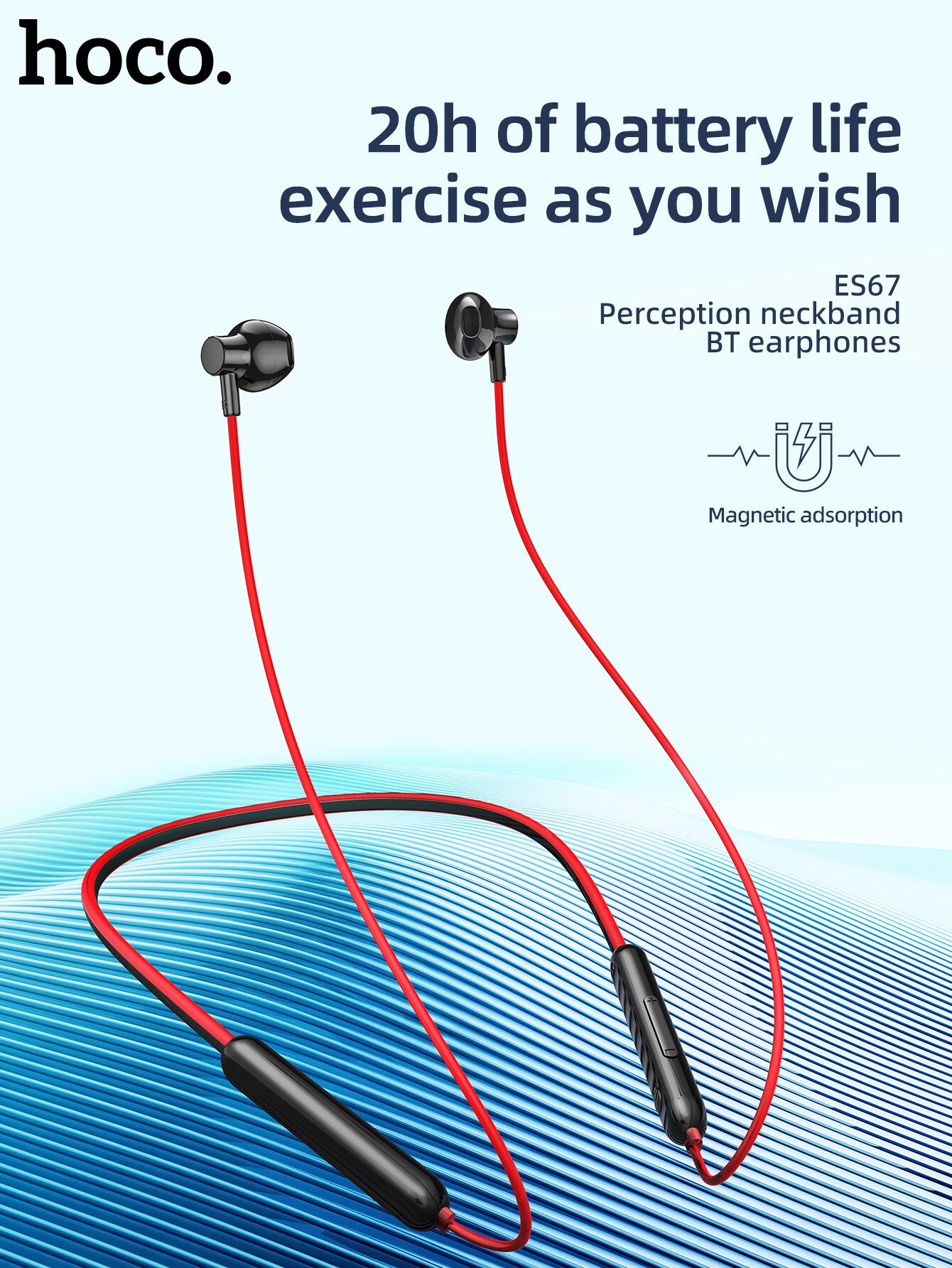 Hoco ES67 Sports Bluetooth Wireless Neckband Earphone. 