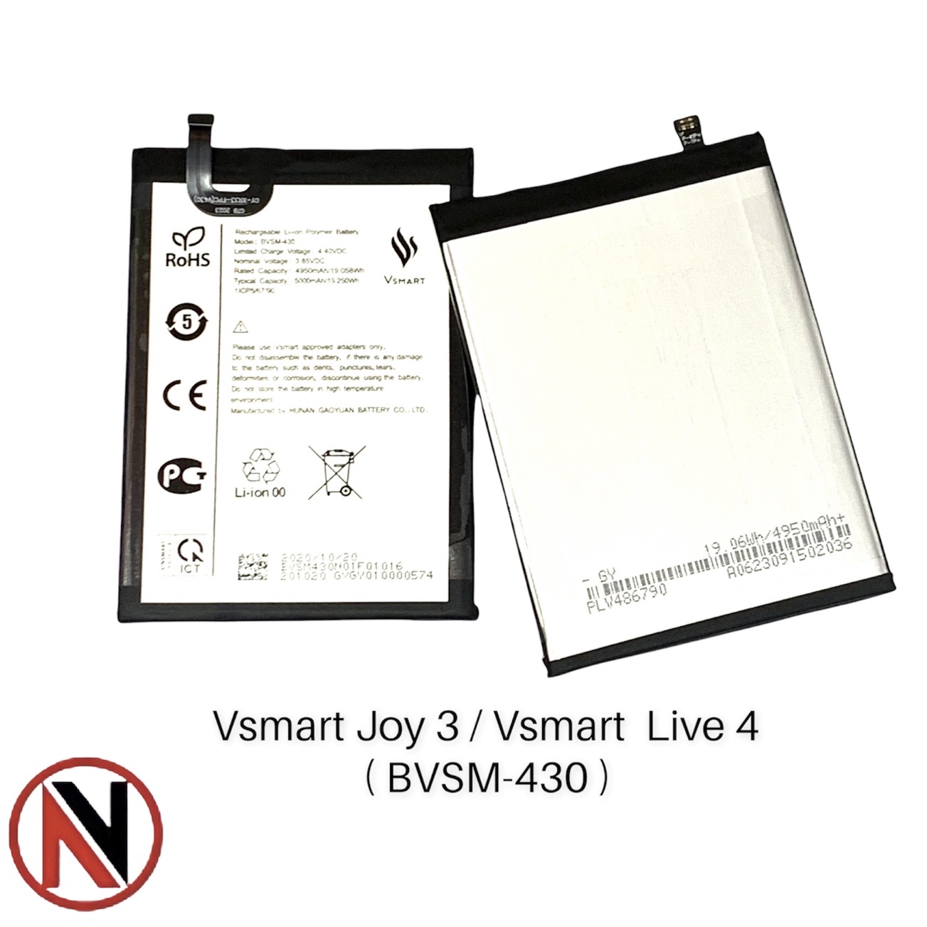 Battery v-smart joy 3, v-smart live 4/vsmart joy 3, vsmart live 4 zin bvsm430 -warranty 3 months