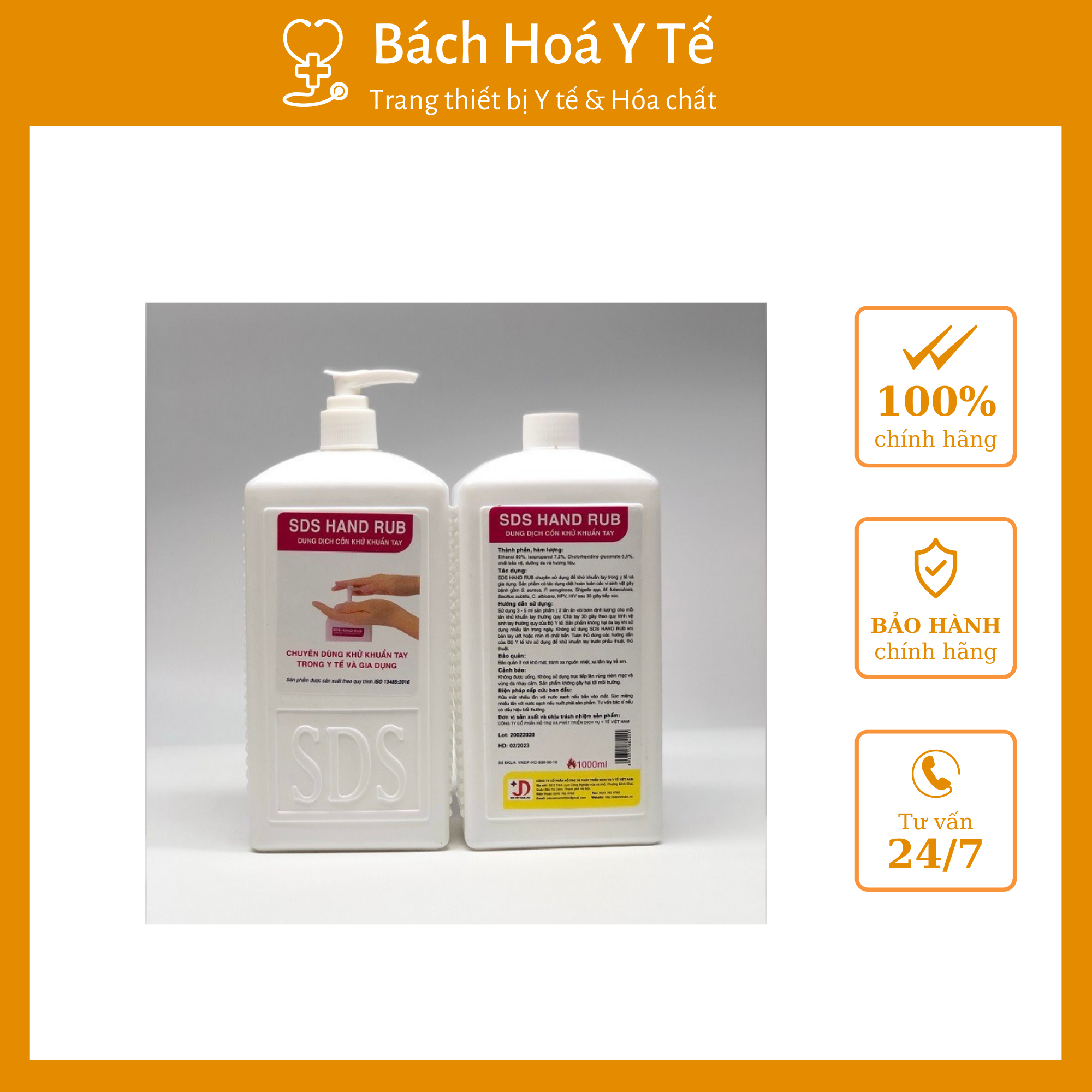 Nước rửa tay sát khuẩn SDS Hand Rub chai 500ml