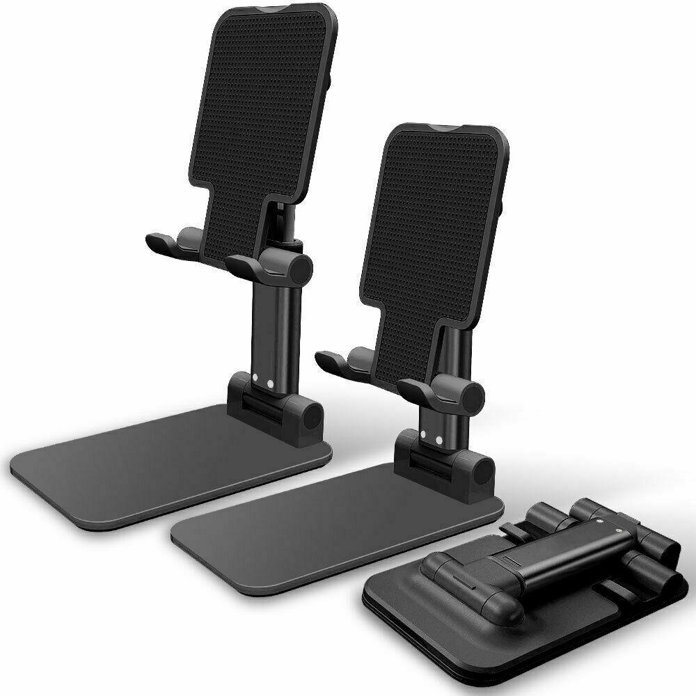 amagogo Universal Foldable Adjustable Desktop Phone Stand Swivel Holder for Smartphone Dark Blue