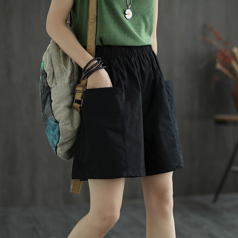 Wide-legged Shorts Women's Summer Casual Loose High-waisted Thin Versatile Straight Five-minute Pants