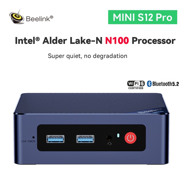  Beelink Mini S12 Pro Mini Pc Computers,16GB DDR4 500GB SSD with  Inter 12th Generation Processors N100 4 Cores 3.4Ghz, 4K@60Hz Dual HDMI  Output Wi-Fi6/BT 5.2.Support 2.5 HDD/SSD : Electronics
