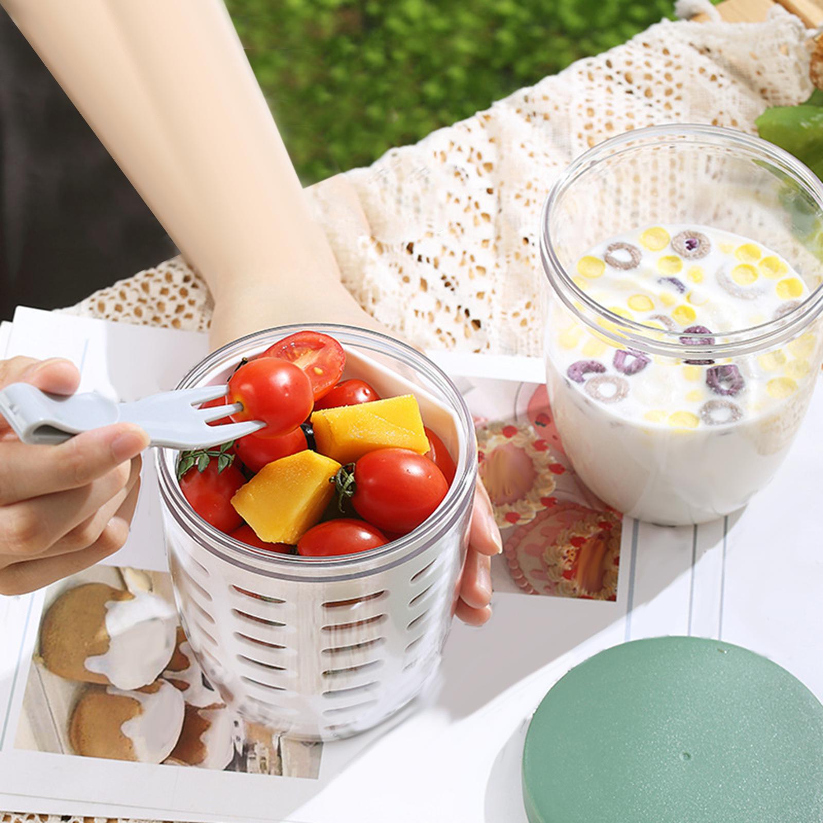 Oshhni salad cup với ngã ba với ngã ba 600ml ăn sáng ly cho bữa ăn sữa chua ăn sáng
