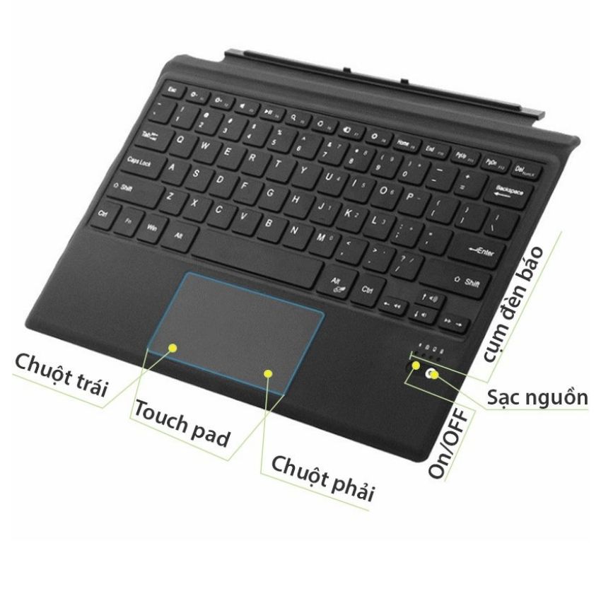 Bàn phím hít nam châm Bluethooth cho máy tính bảng laptop Microsoft Surface Pro 3,4,5,6,7