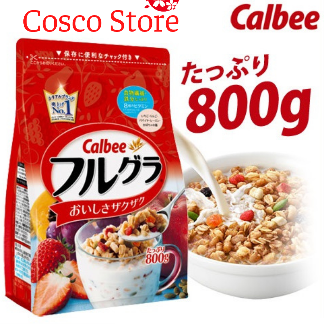 Ngũ cốc Calbee Đỏ, Ngũ cốc hoa quả Calbee 800g Nhật Bản