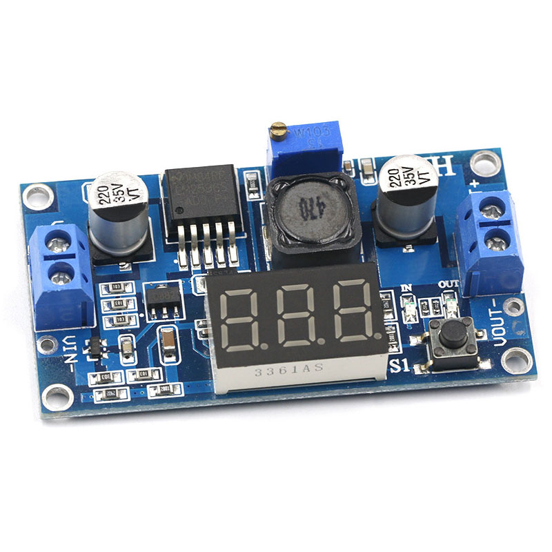 Lm2596 buck 3a dc-dc voltage adjustable step down power module + led voltmeter