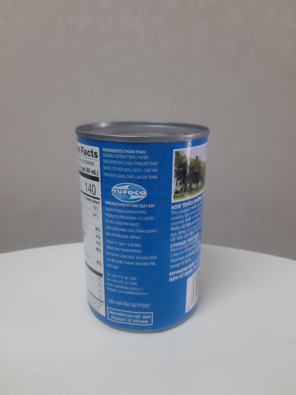 Nước Cốt Dừa Đóng Lon Ba Cây Tre, độ béo 17-19%