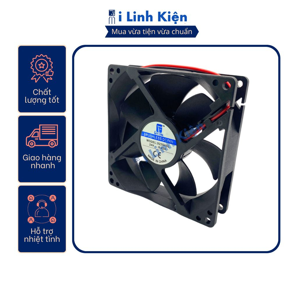 Quạt tản nhiệt 24V đầy đủ các kích thước