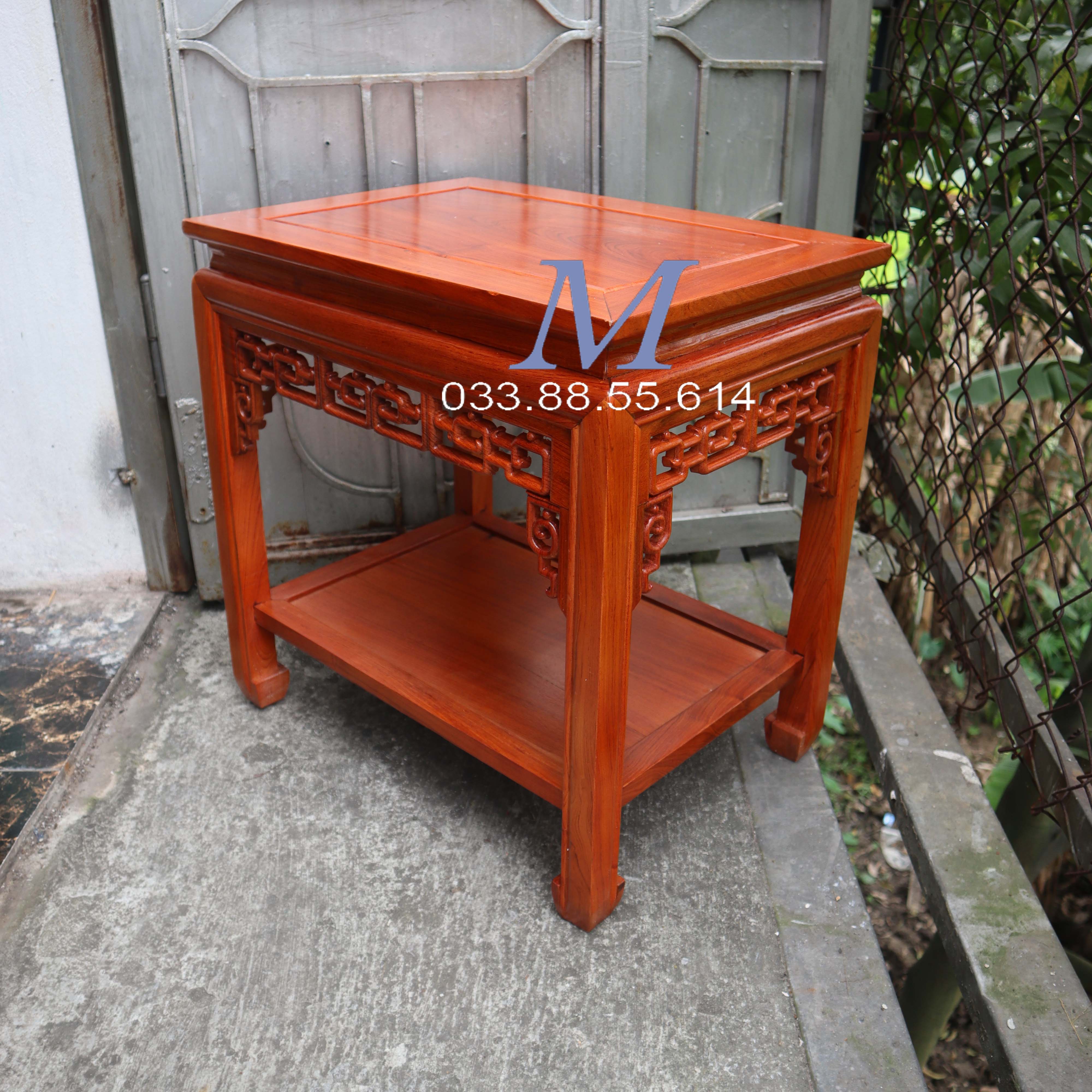 Đôn chữ nhật 35x50 kê đồ chiện gỗ Hương Cao 50,60,70,80