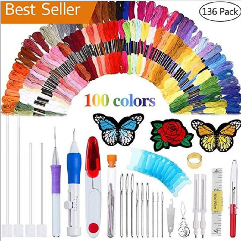【Big-promotion】 DIY Hand Embroidery Pen Patch Knitting Sewing Tool Kit ...