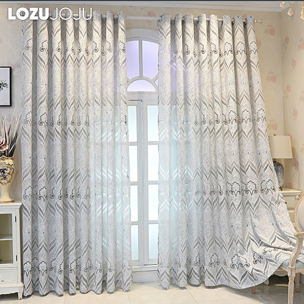 1PC LOZUJOJU 20-40% Shade Jacquard Curtains Elegant Palace Style Living