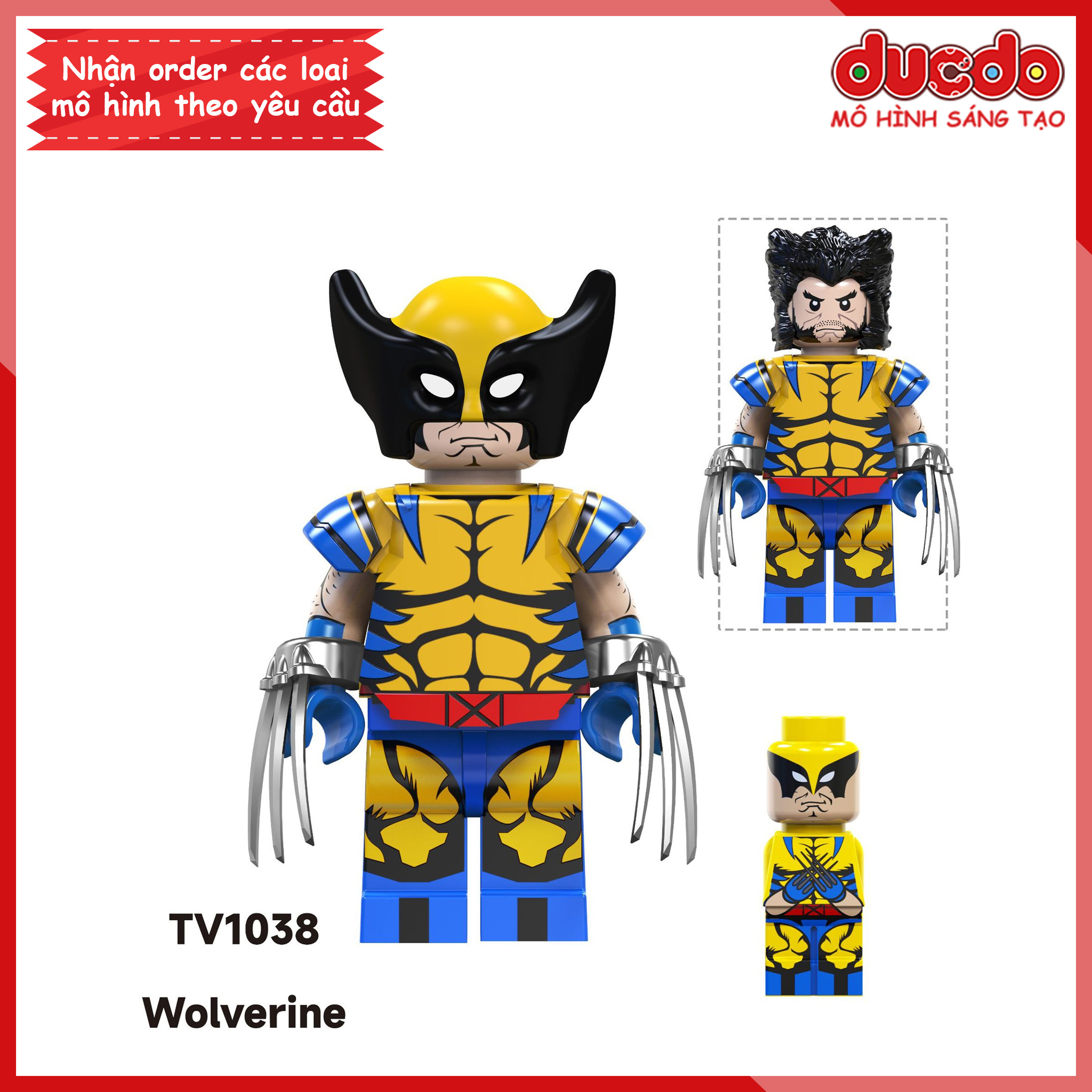 Minifigures các nhân vật trong Marvel Deadpool, Wolverine, Riot - Đồ chơi Lắp ghép Xếp hình Mini Mô hình TV6205