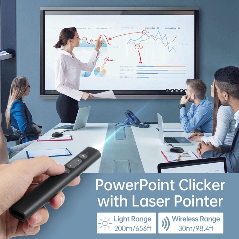 Laser for Power Point PPT Clicker USB/Type C Dual Head Receiver