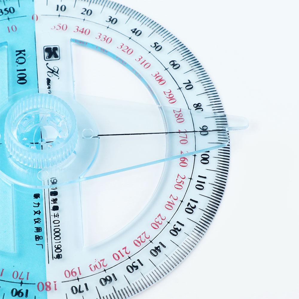 Pointer Plastic Ruler Transparent Durable School 360 Degree Drafting Supplies Protractor ...