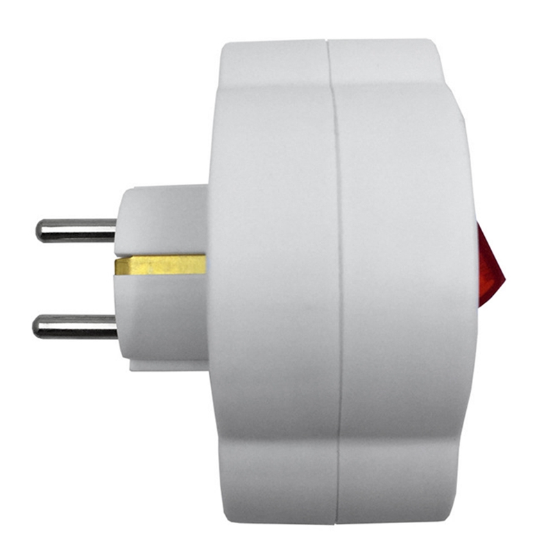 1 Piece EU Standard Multiple Plug with Outlet Switch Plug Power Adapter Socket EU Plug