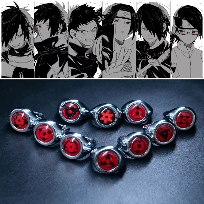Anime Naruto Vòng, Uchiha Itachi Vòng Bộ Sưu Tập Nhẫn Tròn Kính Vạn Hoa Cho Nam