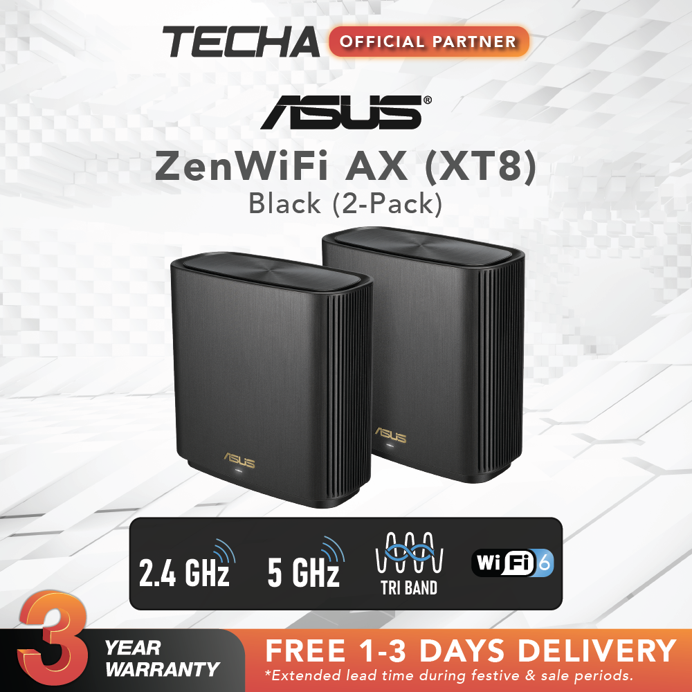 FAST SHIP] ASUS ZenWiFi XT8 | AX6600 Whole-Home Tri-band Mesh WiFi 6 System  (2-Pack) | Lazada Singapore