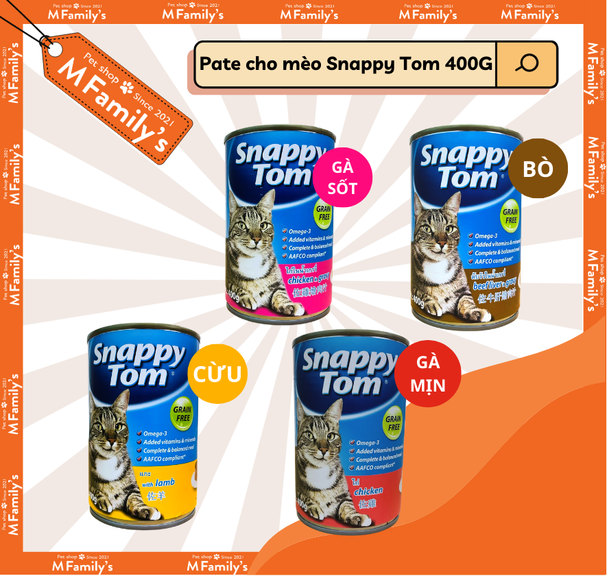 Pate Snappy Tom Cho Mèo Lon 400g - Mixasale