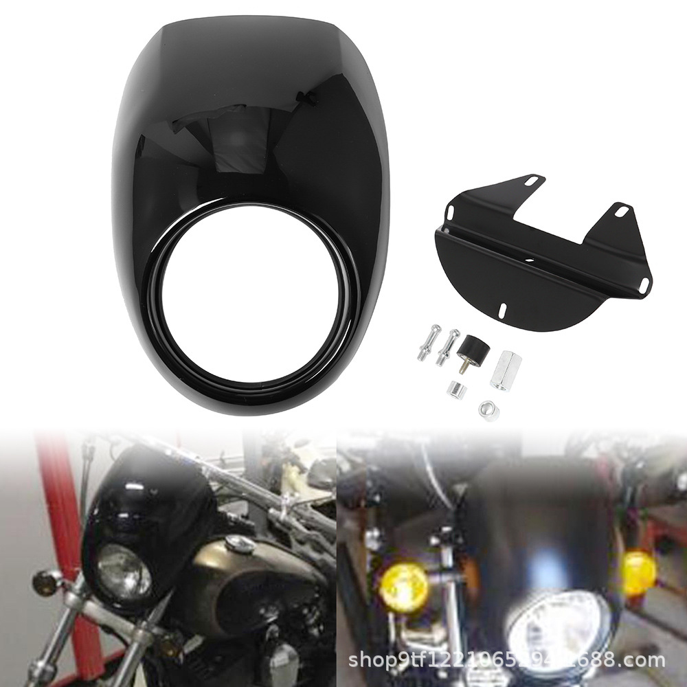 Motorcycle Front Fairing Cowl Cover Dirt Bike Windshield Headlight For Harley 883 48 1200 Front Fork Mount Dyna Sportster XLCH
