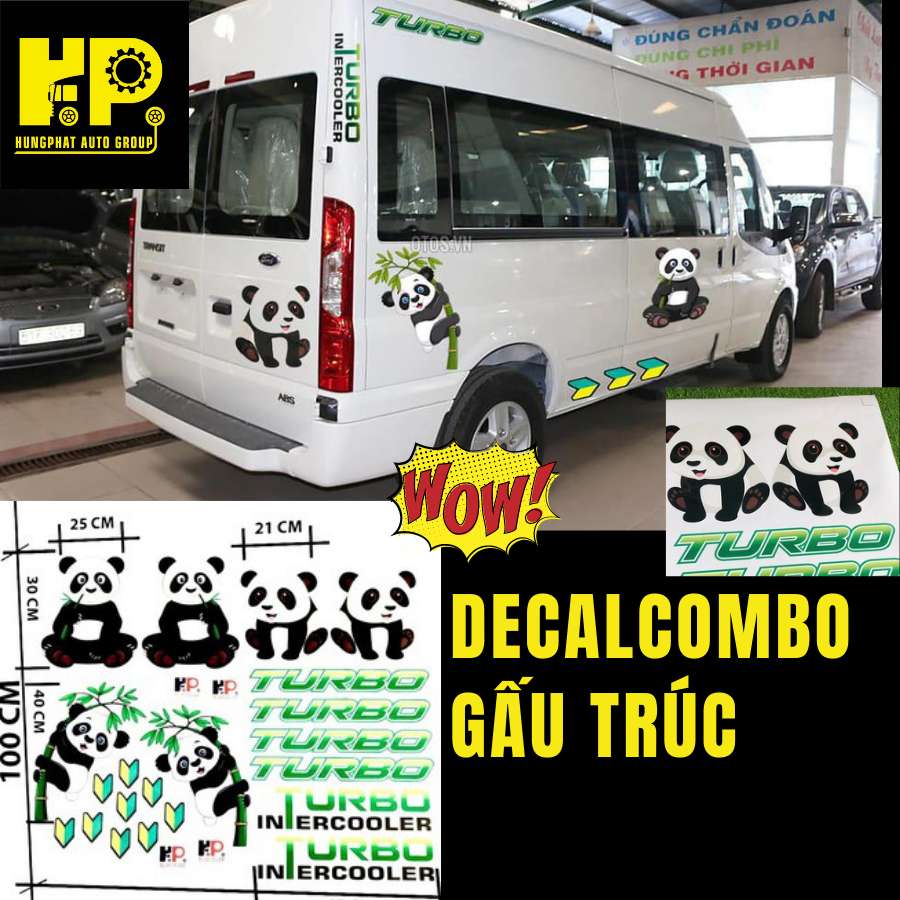 Tem Xe Tải Xe Hơi Mẫu Gấu Trúc - Decal Xe Độc Lạ