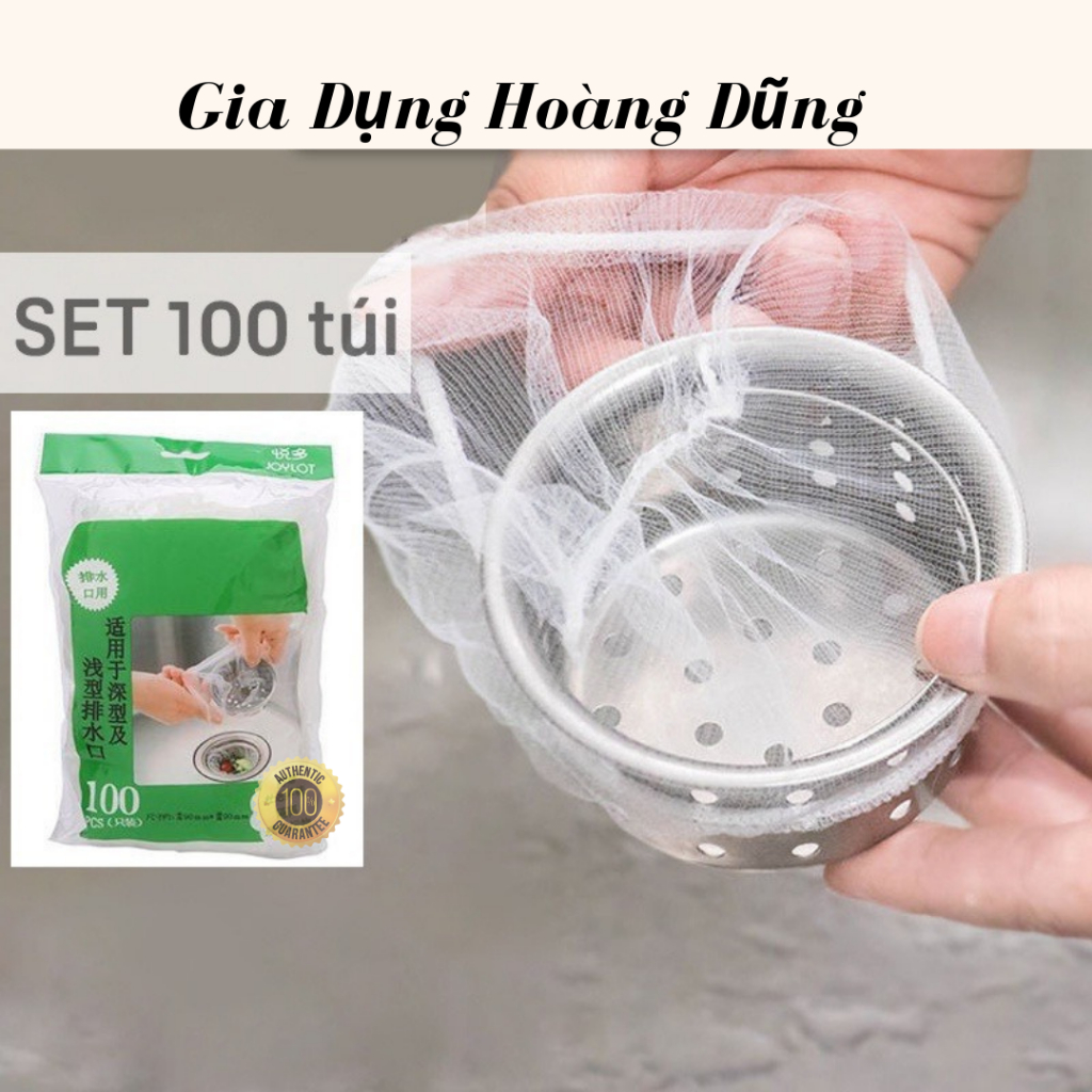 Combo 100 túi lọc rác bồn rửa chén bát, túi lưới lọc rác chậu rửa, bọc đựng rác bồn rửa bát chén