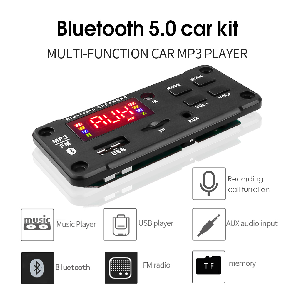 HLINKEY Bộ Khuếch Đại 50W Tích Hợp Bảng Giải Mã Âm Thanh Bluetooth 5.0 Màu LCD Mô-đun Giải Mã Phát AUX MP3 USB TF Radio Micrô Rảnh Tay Ghi Âm Cuộc Gọi Điều Khiển Từ Xa