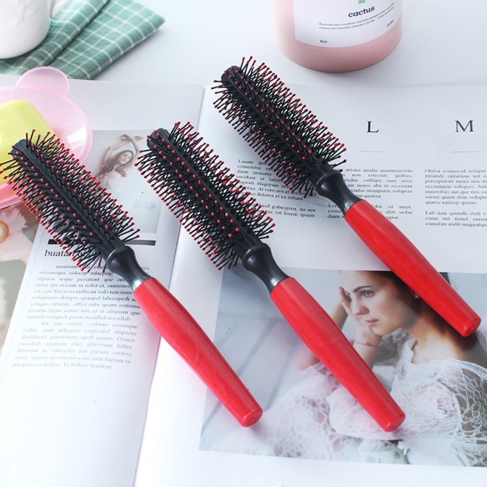 Comfortable Grip Curly Hair Styling Round Comb Anti-static Cylindrical ...