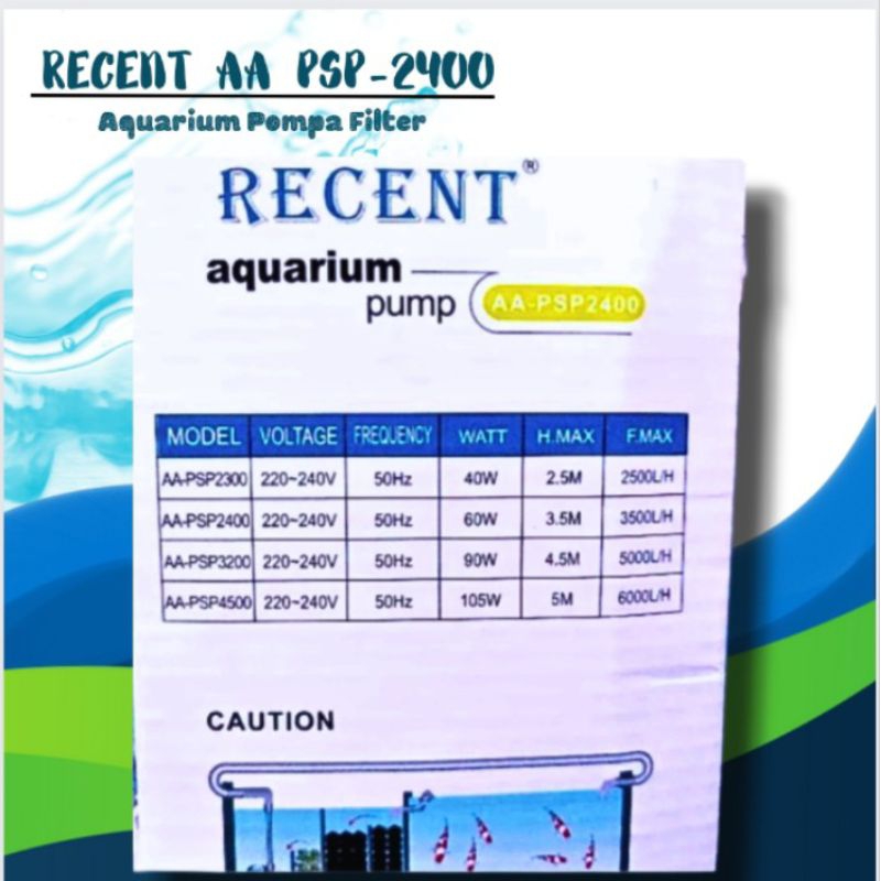 RECENT AA PSP 2400 Pompa kolam hidroponik