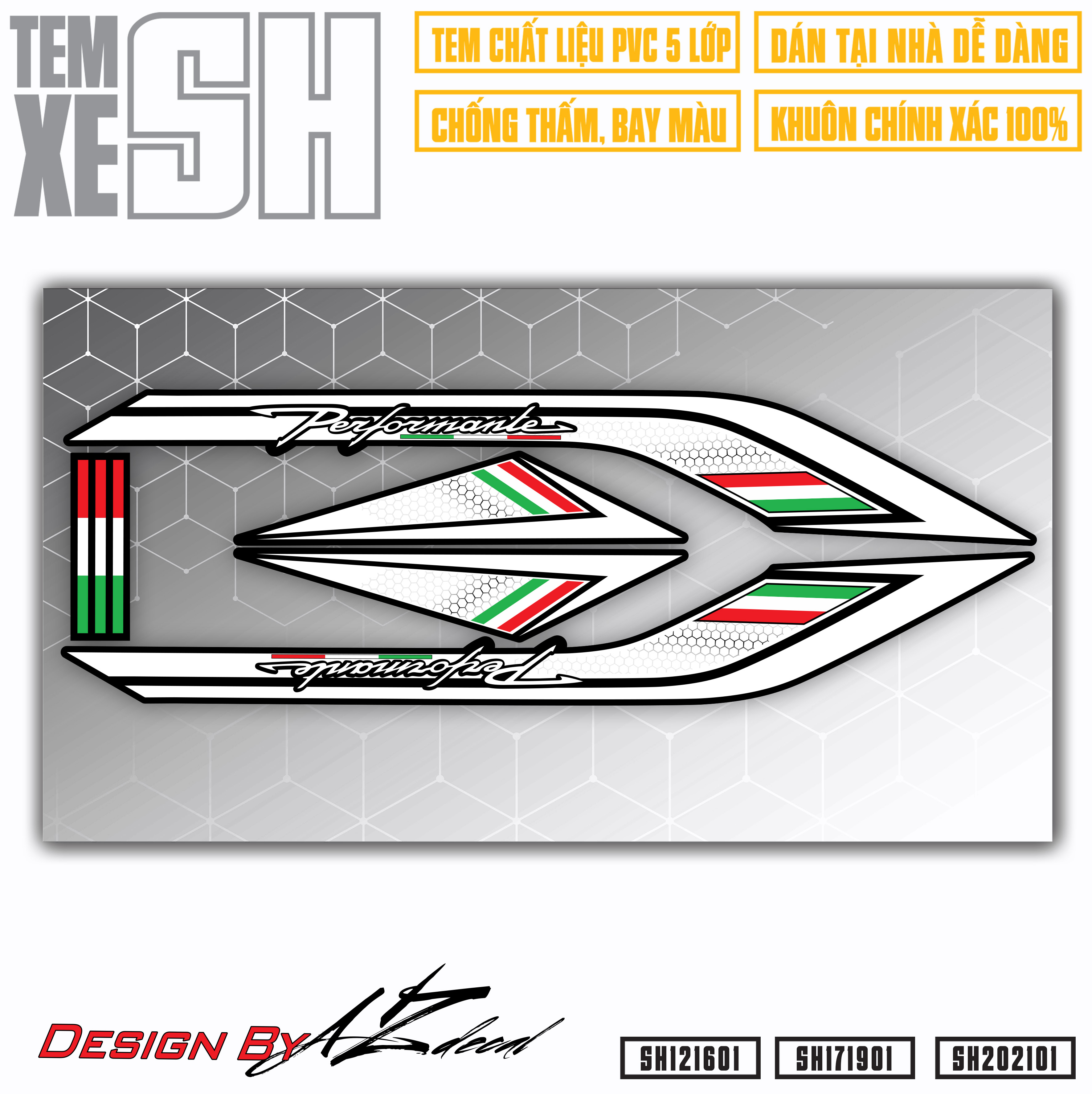 Tem Xe SH Mẫu Matrix Italia | SH01 | Chất Liệu Decal Cao Cấp Khuôn Sẵn Dán Tại Nhà Chống Bay Màu, Chống Thấm Nước - Azdecal