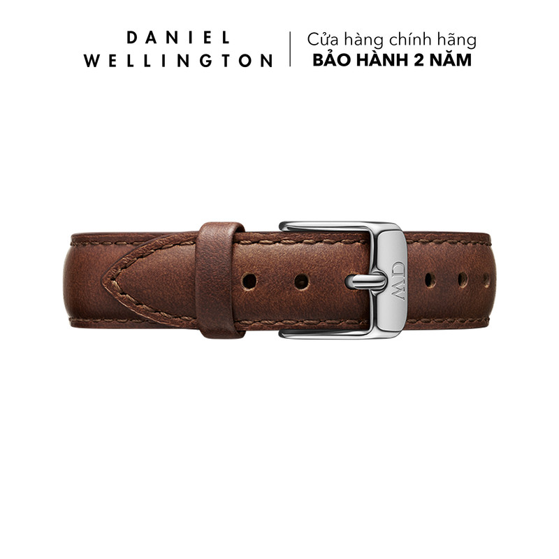 Dây da đồng hồ Daniel Wellington 14mm khóa màu bạc - Cho đồng hồ Petite 32mm