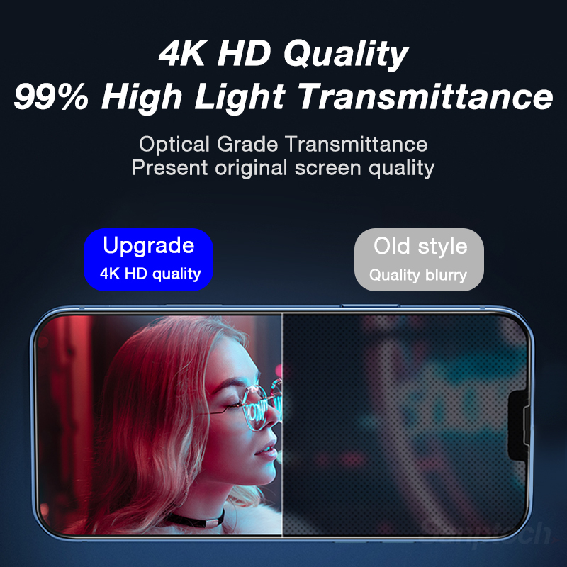 Sanptoch Đầy Đủ miếng bảo vệ màn hình Với Dễ Dàng Cài Đặt bộ công cụ cho iphone 15 14 13 12 11 Pro Max Cộng Với kính cường lực Cho iPhone X XS Max XR Privacy Greenray HD Bụi miếng dán film bảo vệ chống