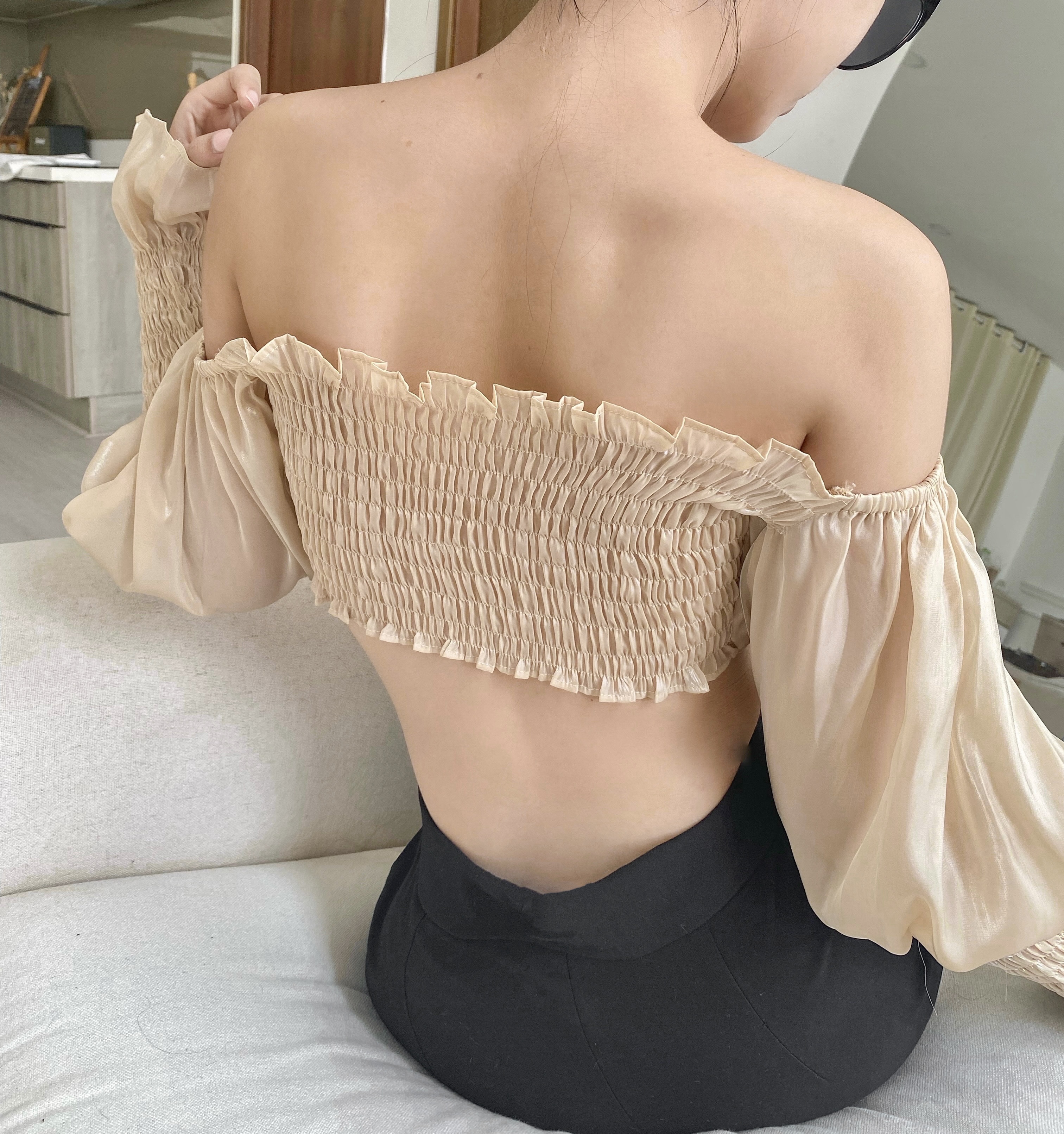 áo trễ vai tay phồng