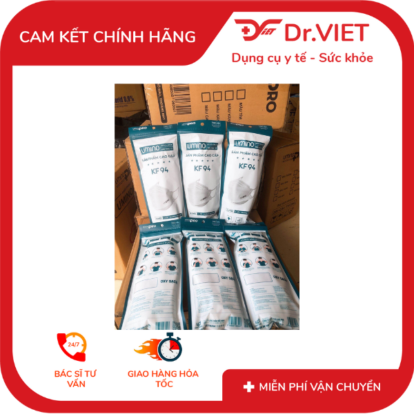 Khẩu trang Lâm Anh KF94 (Khẩu trang KF94 kháng khuẩn ngăn chặn đến 99% tia cực tím UVA)- 10 cái - Hạn chế bụi bẩn, ô nhiễm không khí