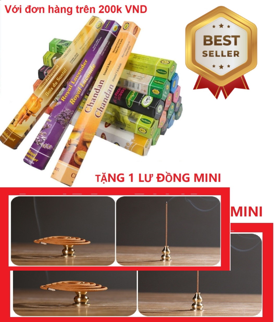 [HCM]Nhang Thơm Ấn Độ nhiều mùi - Hàng Ấn Độ (1 hộp nhỏ có 18-20 cây)