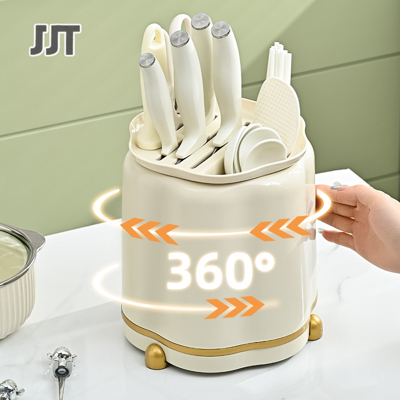 Knife holder rotation household knife holder knife multi-function shelf kitchen storage chopstick barrel storage rack