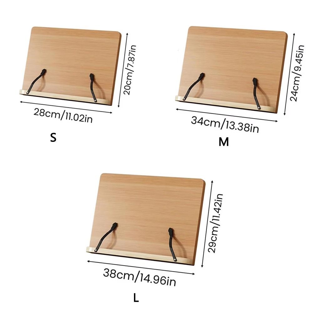 Portable Adjustable Angle Book Holder Tray Foldable Multi-Position Support Wooden Reading Stand 8 Modes with Clip Cookbook Bracket Reading. 