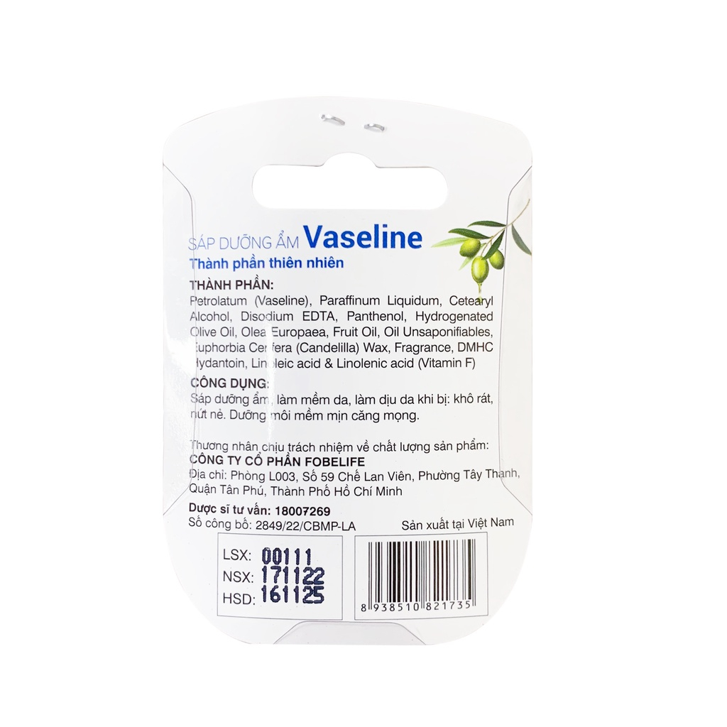 Son dưỡng môi Vaseline Lip Therapy 7g