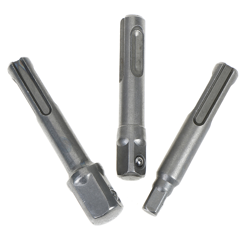 3pcs sds socket driver set drill bit adaptor 3/8 1/4 1/2" hex shank converter