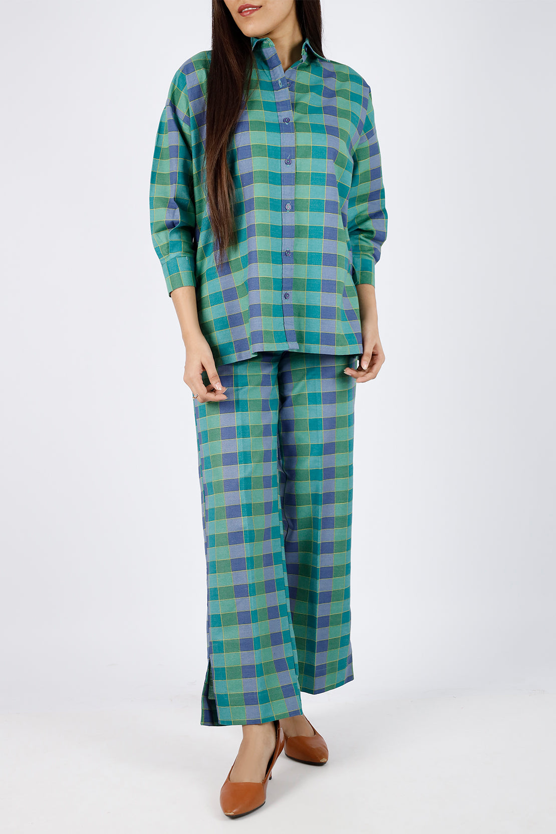 Saya - Printed Khaddar Stitched 2 Piece (Shirt/Trouser). 
