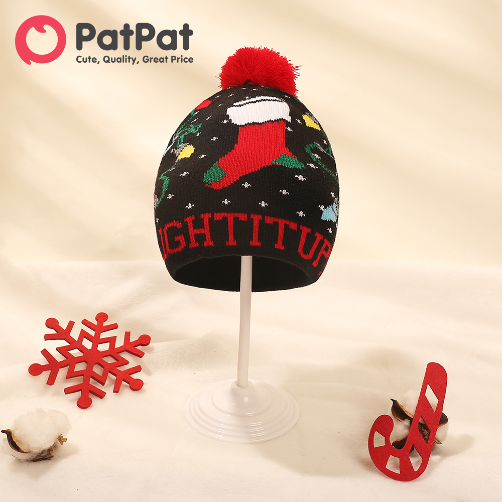 PatPat Baby toddler Childlike Casual Christmas knitted hat