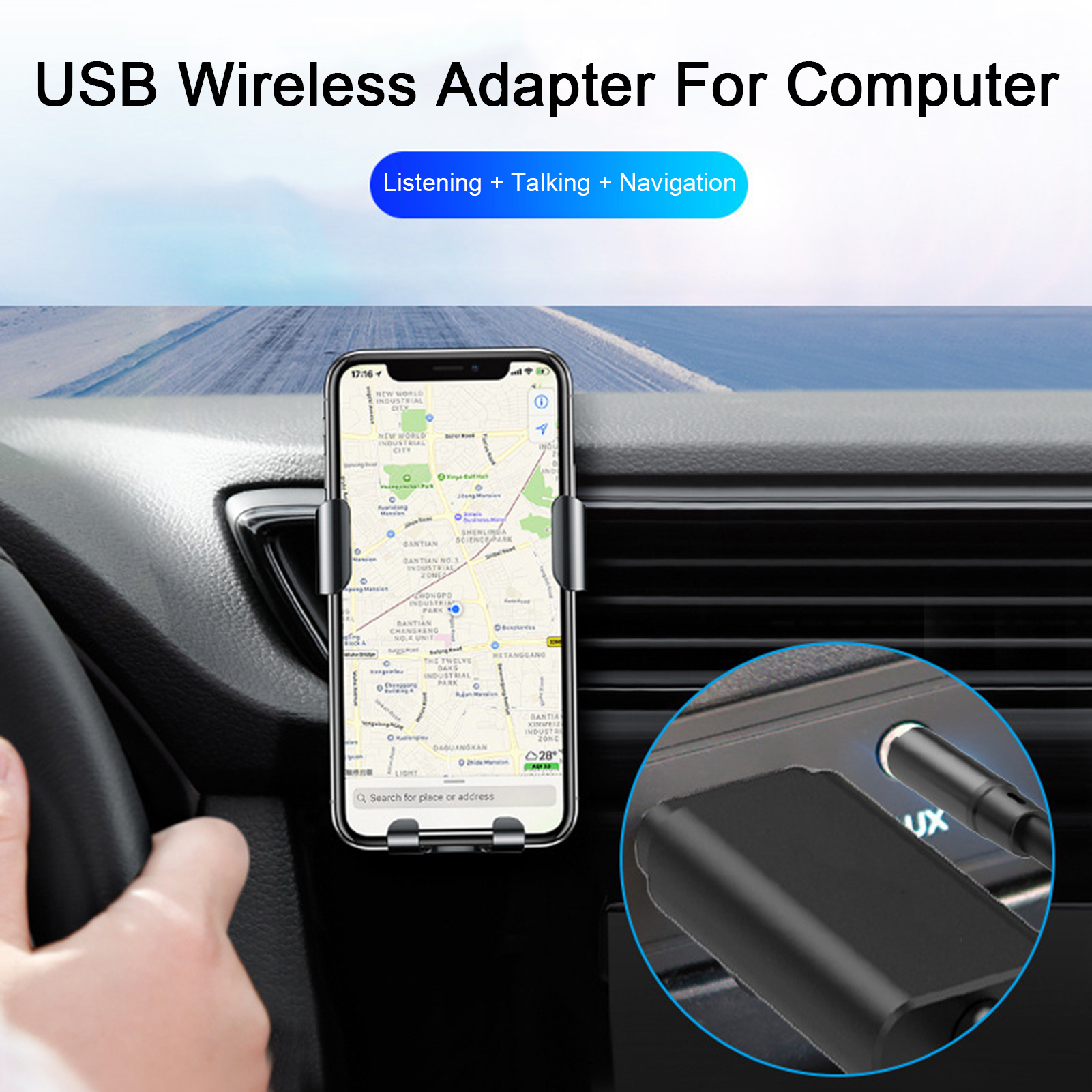 Bluetooth-compatible 5.0 Audio Adapter Plug-and-play Bluetooth-compatible Adapter Wireless Audio Adapter Bluetooth 5.0 Transmitter Receiver for Car Stereo Tv Headphones More Low Latency Plug
