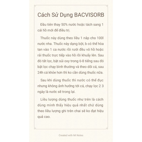 BACVISORB - Phòng và Tr.ị Virus, Vi Khuẩn cho Cá Cảnh