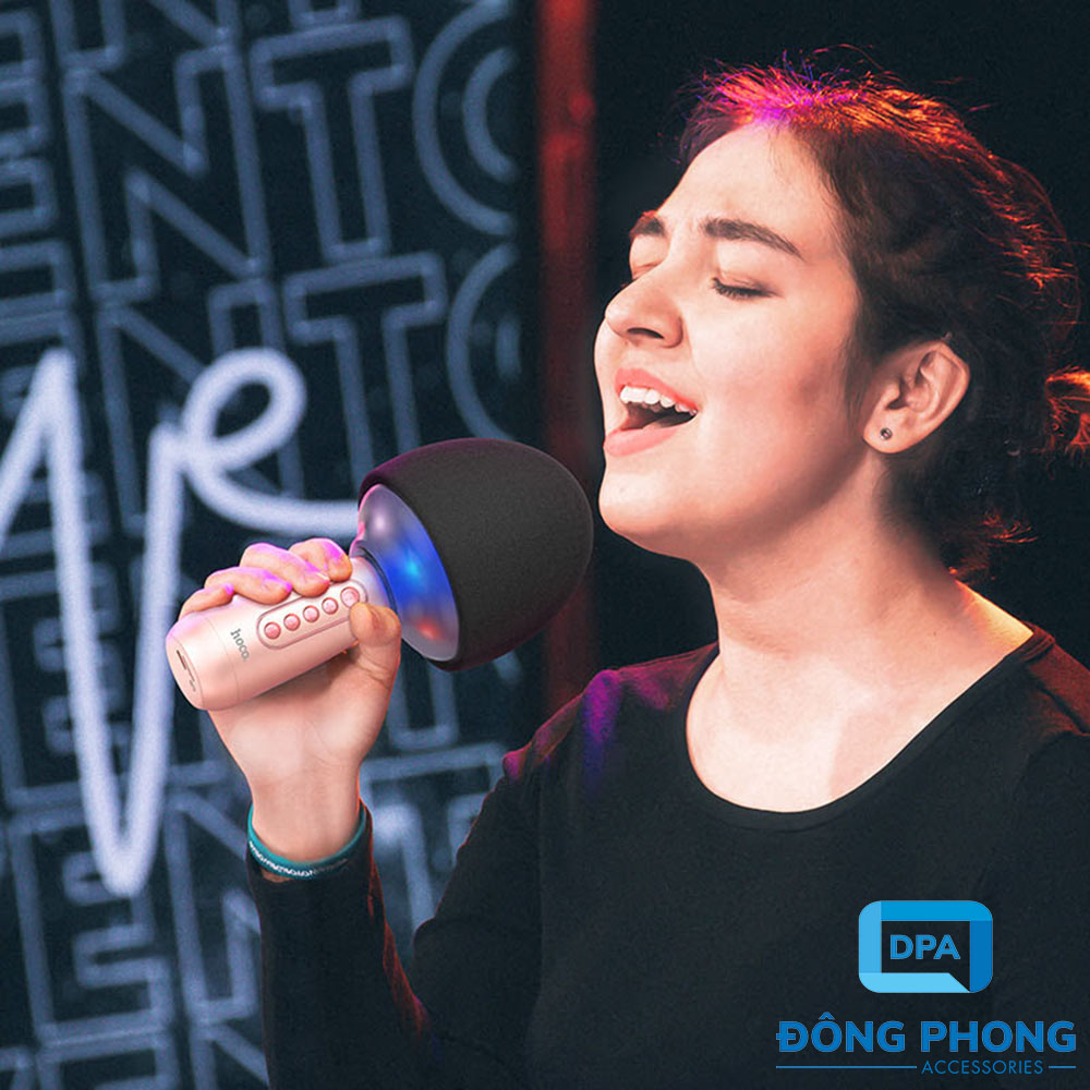 Micro Karaoke Kèm Loa Bluetooth Hoco BK7 Chính Hãng