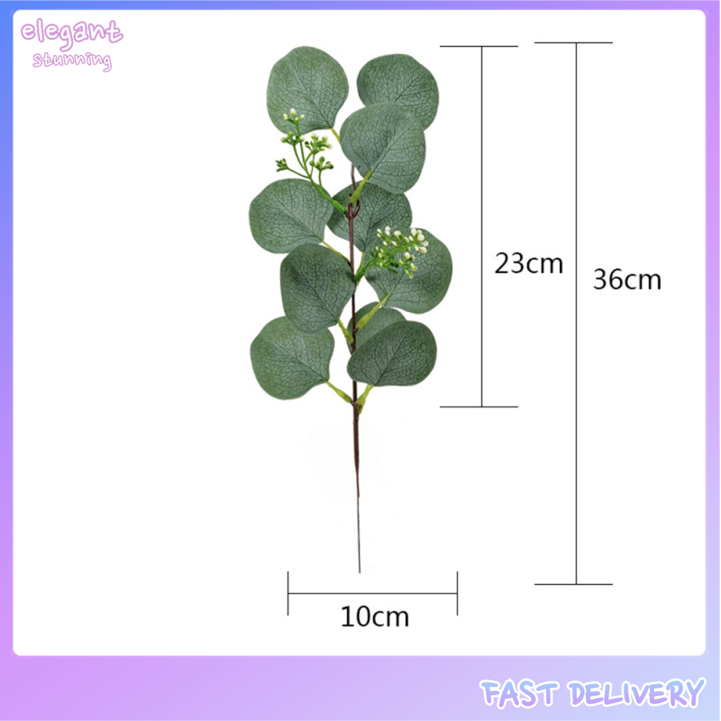 Elegantstunning Artificial Fake Leaves Eucalyptus Green Plant Leaves Flowers Home Decor