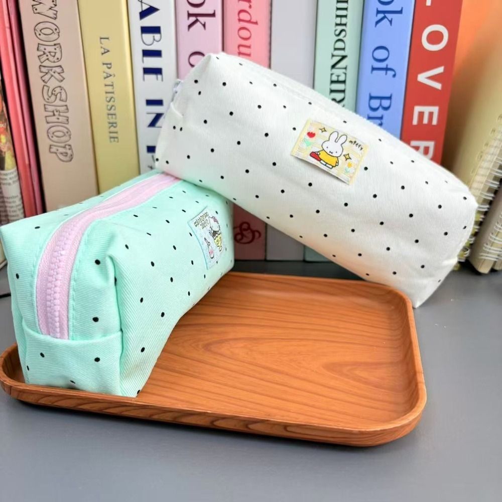 High Quality Kitty/Miffy Pen Bag Large Capacity Canvas Pencil Case Multifunctional Pen Box Students. 