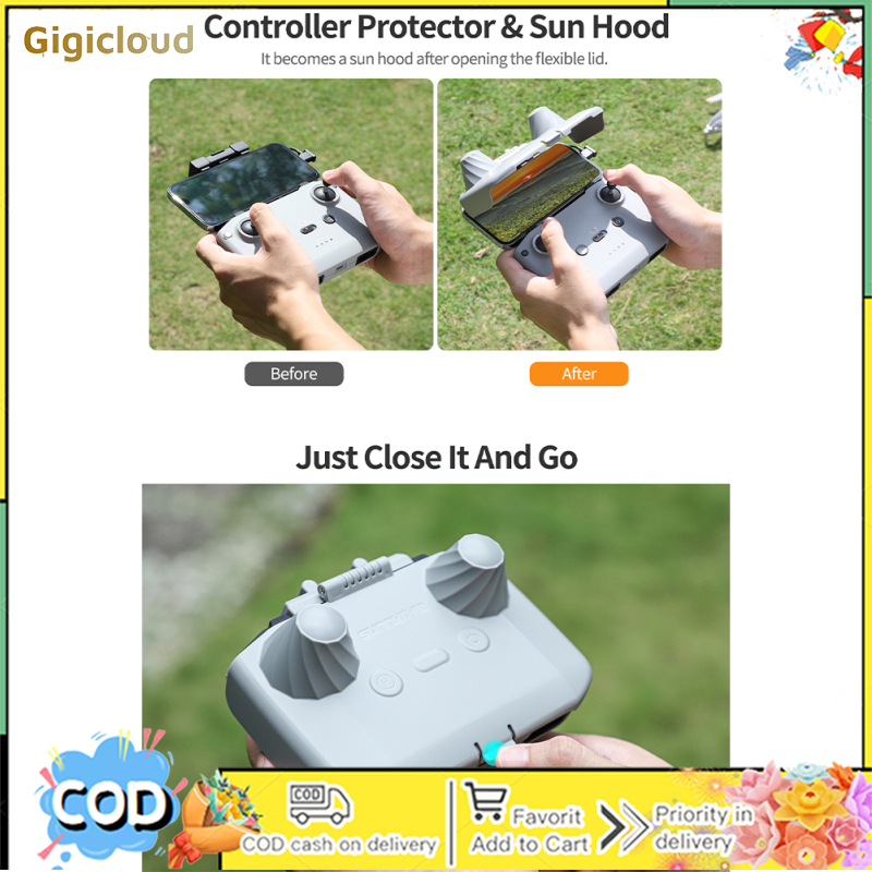 Protective Cover Sun Hood Drone Remote Controller Protective Case Cover Sunshade Compatible For DJI Mini 4 Pro/Air 3/RC-N2/1