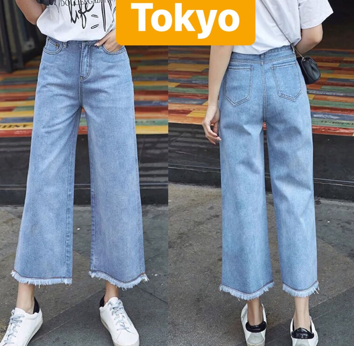 QUẦN JEAN BAGGY NỮ XANH ĐẬM ỐNG LOE RỘNG LƯNG CAO NÂNG MÔNG SIÊU HOT 2022 NEW CAO CẤP - TOKYO FASHION